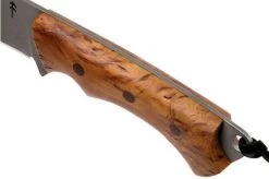 Autine Kurbads, Curly Birch, Elmax, Brown RH Sheath, Outdoor Knife -Optimal Knife Shop AT KUR CB 05 autine at kur cb 05