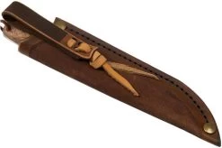 Autine Kurbads, Curly Birch, Elmax, Brown RH Sheath, Outdoor Knife -Optimal Knife Shop AT KUR CB 08 auitine v202202