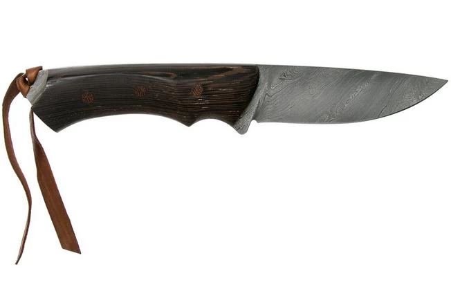 Autine Damascus Kurbads, Wenge, Damast, Brown RH Sheath, Outdoor Knife 4 Autine Damascus Kurbads, Wenge, Damast, Brown RH Sheath, Outdoor Knife - Image 2