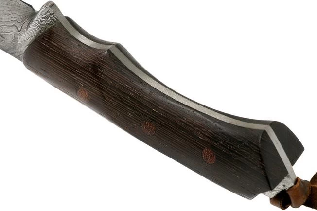 Autine Damascus Kurbads, Wenge, Damast, Brown RH Sheath, Outdoor Knife 6 Autine Damascus Kurbads, Wenge, Damast, Brown RH Sheath, Outdoor Knife - Image 4