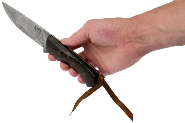 Autine Damascus Kurbads, Wenge, Damast, Brown RH Sheath, Outdoor Knife 8 Autine Damascus Kurbads, Wenge, Damast, Brown RH Sheath, Outdoor Knife - Image 6