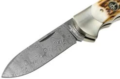 Böker Scout Spearpoint Stag Damascus 112201DAM Stag Horn, Pocket Knife -Optimal Knife Shop BO112201DAM 03 boker