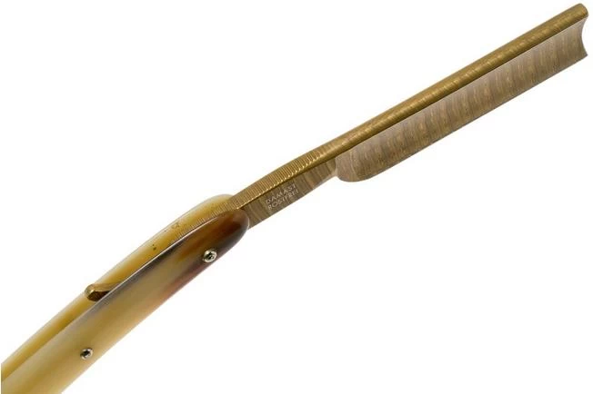 Böker Manufaktur Damascus Horn Straight Razor 140524DAM 7 Böker Manufaktur Damascus Horn Straight Razor 140524DAM - Image 5