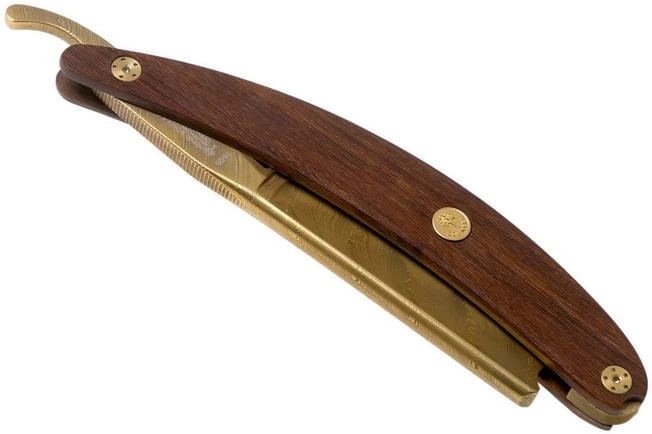 Böker Manufaktur Master Cutter Damascus Gold, Desert Ironwood 140801DAM Straight Razor 6 Böker Manufaktur Master Cutter Damascus Gold, Desert Ironwood 140801DAM Straight Razor - Image 4