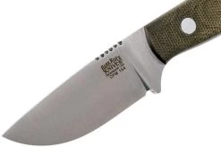 Bark River Bravo Necker CPM 154CM, Green Canvas Micarta, Brown Sheath -Optimal Knife Shop BRK07 001GNC 03 bark river brk07 001gnc 03