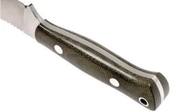 Bark River Bravo Necker CPM 154CM, Green Canvas Micarta, Brown Sheath -Optimal Knife Shop BRK07 001GNC 04 bark river brk07 001gnc 04