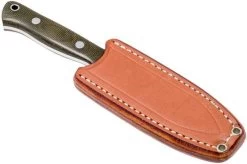 Bark River Bravo Necker CPM 154CM, Green Canvas Micarta, Brown Sheath -Optimal Knife Shop BRK07 001GNC 07 bark river brk07 001gnc 07