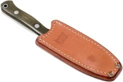 Bark River Bravo Necker CPM 154CM, Green Canvas Micarta, Brown Sheath -Optimal Knife Shop BRK07 001GNC 08 bark river brk07 001gnc 08