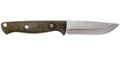 Bark River Gunny Scandi CPM 3V, Green Canvas Micarta, Brown Sheath -Optimal Knife Shop BRK07 024GNC 02 bark river brk07 024gnc 02