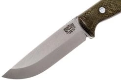 Bark River Gunny Scandi CPM 3V, Green Canvas Micarta, Brown Sheath -Optimal Knife Shop BRK07 024GNC 03 bark river brk07 024gnc 03