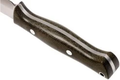 Bark River Gunny Scandi CPM 3V, Green Canvas Micarta, Brown Sheath -Optimal Knife Shop BRK07 024GNC 04 bark river brk07 024gnc 04