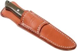 Bark River Gunny Scandi CPM 3V, Green Canvas Micarta, Brown Sheath -Optimal Knife Shop BRK07 024GNC 07 bark river brk07 024gnc 07