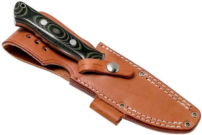 Bark River Bravo 1 A2, Black & Green Linnen Micarta, Brown Sheath 9 Bark River Bravo 1 A2, Black & Green Linnen Micarta, Brown Sheath - Image 7