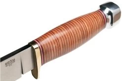 Bark River 1909 Michigan Bowie A2 Stacked Leather, Clip Point, SQ -Optimal Knife Shop BRK09 214SL CP SQ 05 barkriver