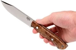 Bark River Sahara Hunter A2, Chechen Burl, Brown Sheath -Optimal Knife Shop BRK12 115CBRK1 06 bark river brk12 115cbrk1 06