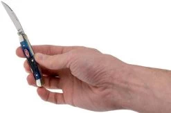 Case Mini Copperhead Navy Blue Bone, Rogers Jig, 07062, 62109W SS Pocket Knife -Optimal Knife Shop CE07062 05 case