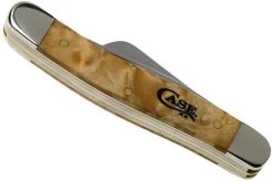 Case Knives Medium Stockman Natural Box Elder Burl, 16564, 7318 SS Pocket Knife -Optimal Knife Shop CE16564 04 case
