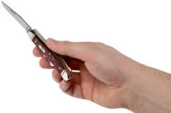 Case Medium Stockman Burgundy Smooth Kirinite, Fluted Bolsters, 23181, 10318 SS Pocket Knife -Optimal Knife Shop CE23181 05 case