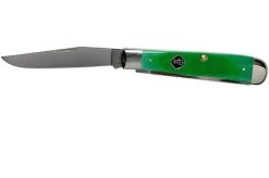 Case Trapper Clover Green Bone, Sawcut Jig, 23210, 6254 SS Pocket Knife -Optimal Knife Shop CE23210 03 case