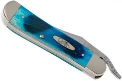 Case Russlock Caribbean Blue Bone, Sawcut, 25589, 61953L SS Pocket Knife -Optimal Knife Shop CE25589 04 case