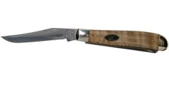 Case Mini Trapper Natural Curly Maple Smooth, 25943, 7207 SS Pocket Knife -Optimal Knife Shop CE25943 03 case