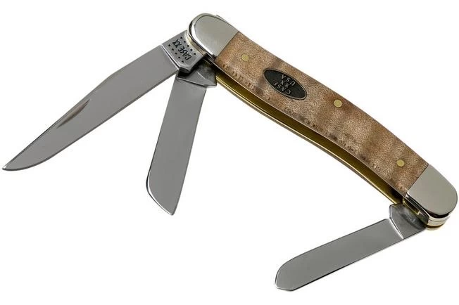Case Medium Stockman Natural Curly Maple Smooth, 25944, 7318 SS Pocket Knife 3 Case Medium Stockman Natural Curly Maple Smooth, 25944, 7318 SS Pocket Knife