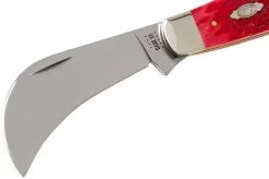Case Hawkbill Pruner Dark Red Bone, Peach Seed Jig, 31956, 61011 CV Pocket Knife -Optimal Knife Shop CE31956 03 case knives