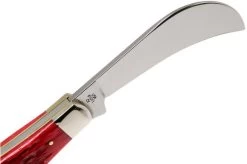 Case Hawkbill Pruner Dark Red Bone, Peach Seed Jig, 31956, 61011 CV Pocket Knife -Optimal Knife Shop CE31956 06 case knives