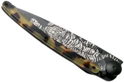 Deejo Tattoo 37g, Black Turtle, Tiger 1GC000100 Pocket Knife -Optimal Knife Shop DJ1GC000100 04 deejo