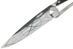 Deejo Tattoo 27g, Ebony Wood, Infinity 9AB021 Pocket Knife -Optimal Knife Shop DJ9AB021 03 deejo