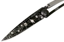 Deejo Tattoo Gold Black 27g, White Gold Gilded, Astro DJ9GM000022 Pocket Knife -Optimal Knife Shop DJ9GM000022 03 deejo