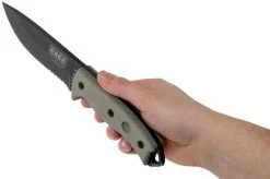 ESEE Model 5 Tactical Gunsmoke, Desert Tan Handle 5S-TG With Kydex Sheath + Belt Clip -Optimal Knife Shop EE ESEE 5S TG 06 esee knives