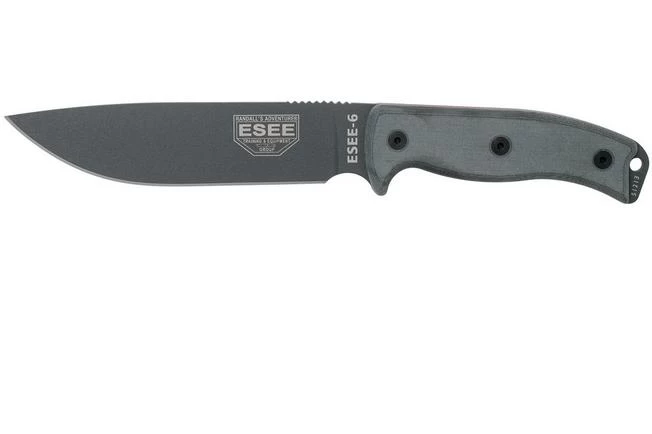 ESEE Model 6 Tactical Gunsmoke, Grey Handle 6P-TG With Black Sheath + Belt Clip 3 ESEE Model 6 Tactical Gunsmoke, Grey Handle 6P-TG With Black Sheath + Belt Clip