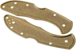 Flytanium Spyderco Delica Scales, Brass -Optimal Knife Shop FLY 457 02 flytanium