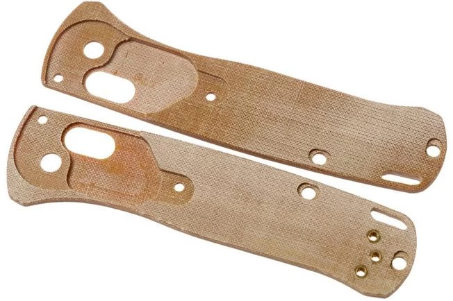 Flytanium Benchmade Mini-Bugout Scales Crossfade, Natural Linen Micarta 4 Flytanium Benchmade Mini-Bugout Scales Crossfade, Natural Linen Micarta - Image 2