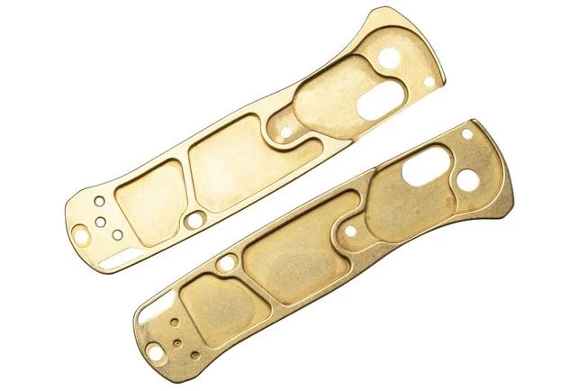 Flytanium Benchmade Mini Bugout Scales, Crossfade Brass 4 Flytanium Benchmade Mini Bugout Scales, Crossfade Brass - Image 2