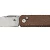 Black Fox NU-BOWIE, Stonewashed D2 Blade, Brown Micarta Pocket Knife -Optimal Knife Shop FOBF 758MIB 01 blackfox