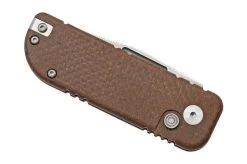 Black Fox NU-BOWIE, Stonewashed D2 Blade, Brown Micarta Pocket Knife -Optimal Knife Shop FOBF 758MIB 06 blackfox