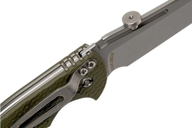 Rick Hinderer XM Slippy 3" Sheepfoot 20CV OD Green G10 Slipjoint Pocket Knife 8 Rick Hinderer XM Slippy 3" Sheepfoot 20CV OD Green G10 Slipjoint Pocket Knife - Image 6