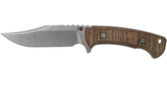 Rick Hinderer Ranch Bowie Natural Canvas Micarta, Stonewashed, Bowie Knife 3 Rick Hinderer Ranch Bowie Natural Canvas Micarta, Stonewashed, Bowie Knife