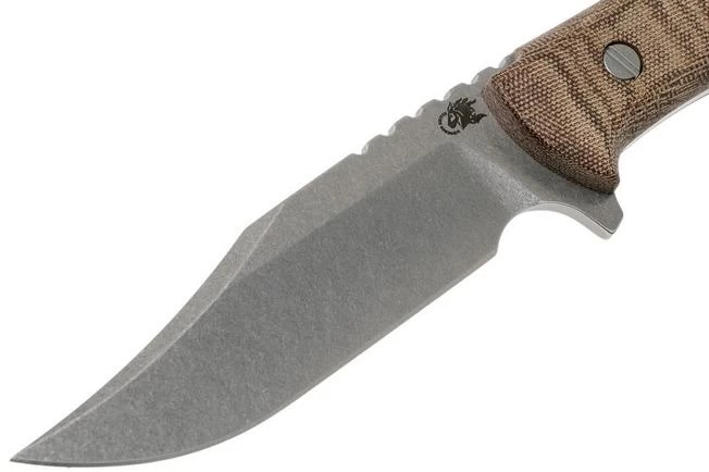 Rick Hinderer Ranch Bowie Natural Canvas Micarta, Stonewashed, Bowie Knife 5 Rick Hinderer Ranch Bowie Natural Canvas Micarta, Stonewashed, Bowie Knife - Image 3
