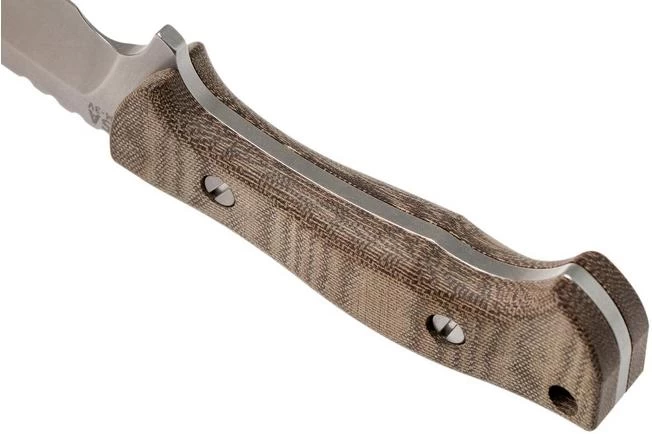 Rick Hinderer Ranch Bowie Natural Canvas Micarta, Stonewashed, Bowie Knife 6 Rick Hinderer Ranch Bowie Natural Canvas Micarta, Stonewashed, Bowie Knife - Image 4