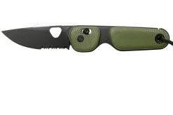 The James Brand The Redstone, OD Green + Black, Serrated, Pocket Knife