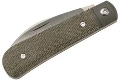 Jack Wolf Laid Back Jack, Green Canvas Micarta LAIDB-01-GRN Slipjoint Pocket Knife -Optimal Knife Shop JW LAIDB 01 GRN 06 jackwolf