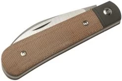 Jack Wolf Laid Back Jack, Natural Canvas Micarta LAIDB-01-NAT Slipjoint Pocket Knife -Optimal Knife Shop JW LAIDB 01 NAT 06 jackwolf