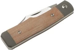 Jack Wolf Sharpshooter Jack, Natural Canvas Micarta SHSH-MNA Slipjoint Pocket Knife -Optimal Knife Shop JW SHSH MNA 06 jack