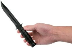 KA-BAR Short 1257 Partially Serrated, Fixed Knife, Leather Sheath -Optimal Knife Shop KA1257 06 ka bar