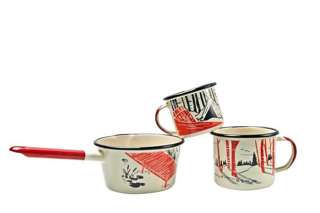 Knivesandtools Enamel Set E-SET-01, Mugs 8 Cm, 10 Cm & Saucepan 14 Cm, Enamel Crockery 3 Knivesandtools Enamel Set E-SET-01, Mugs 8 Cm, 10 Cm & Saucepan 14 Cm, Enamel Crockery