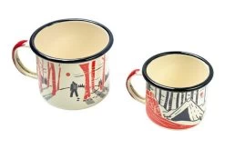 Knivesandtools Enamel Set E-SET-02, Mugs 8 Cm & 10 Cm, Enamel Mugs -Optimal Knife Shop KT E SET 02 04 kato