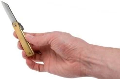 Higonokami Pocket Knife 5 Cm HIGO75RS, SK-carbon Steel, Messing -Optimal Knife Shop KT HIGO75RS 07 higonokami